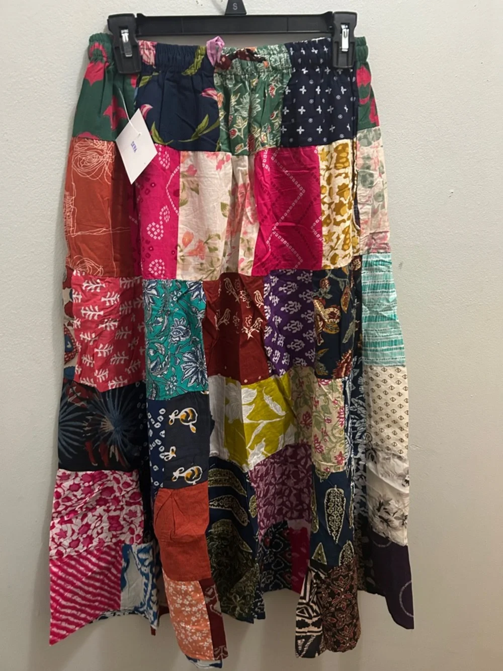 Patchwork 2pcs skirt set , Maxi Skirt and matching halter Top Multicolor S/M - Picture 4 of 5